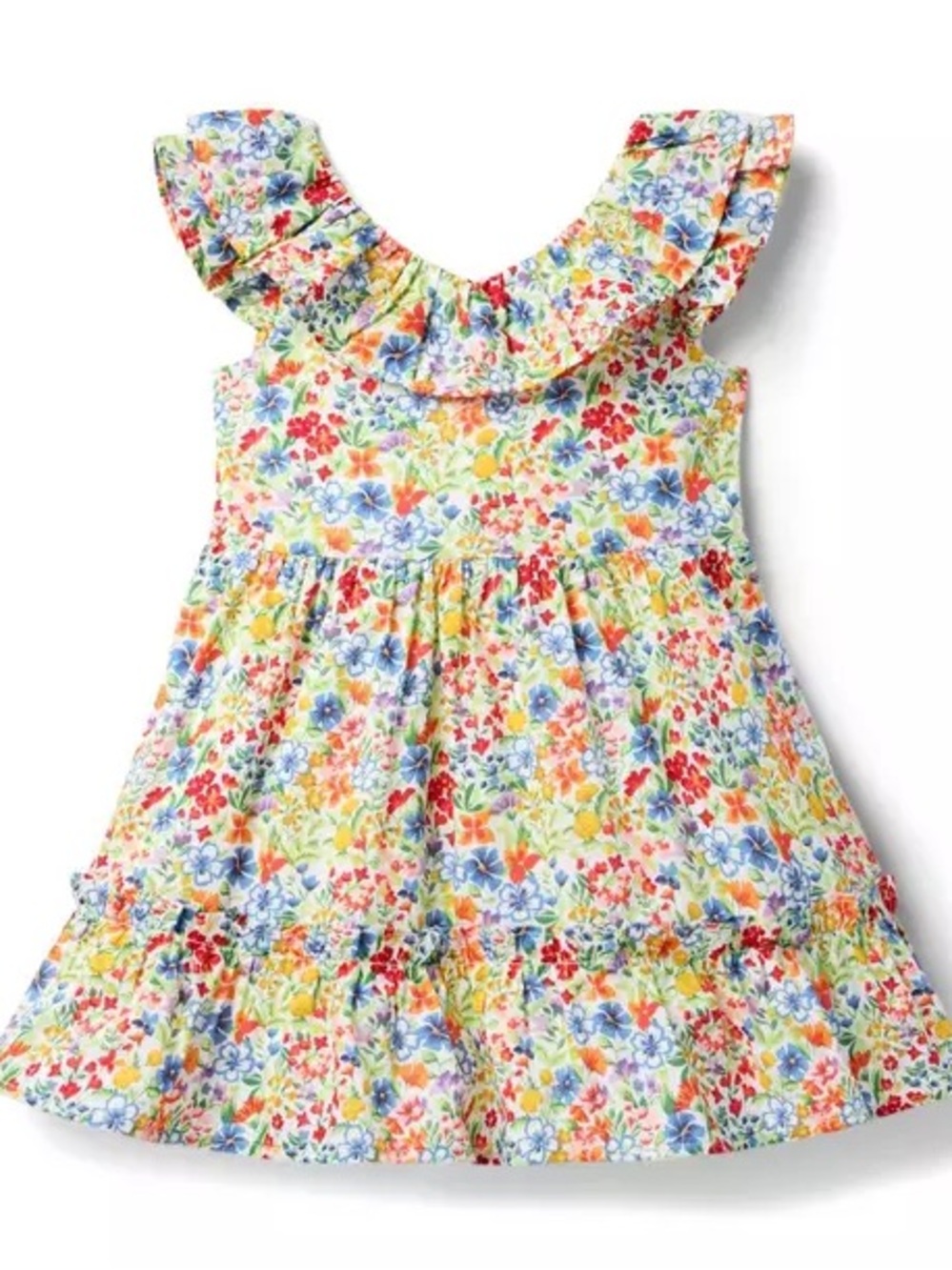 Janie and Jack Floral Ruffle Sundress jet ivory ditsy dress 6T